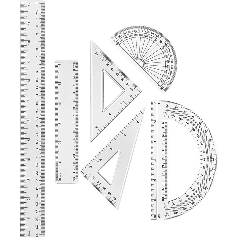 Clear Plastic Student Ruler Set