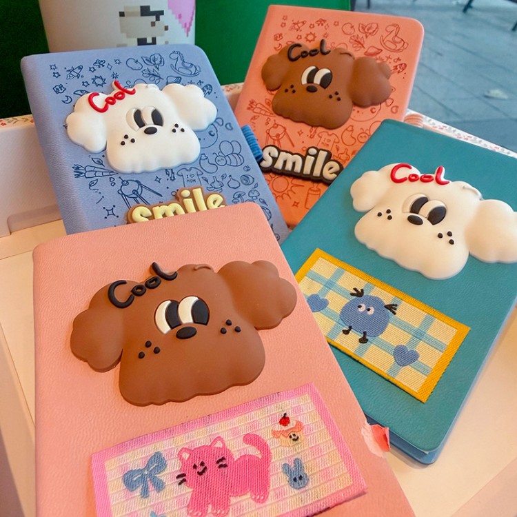 Cute 3D Cartoon Dog Hardcover Notebook