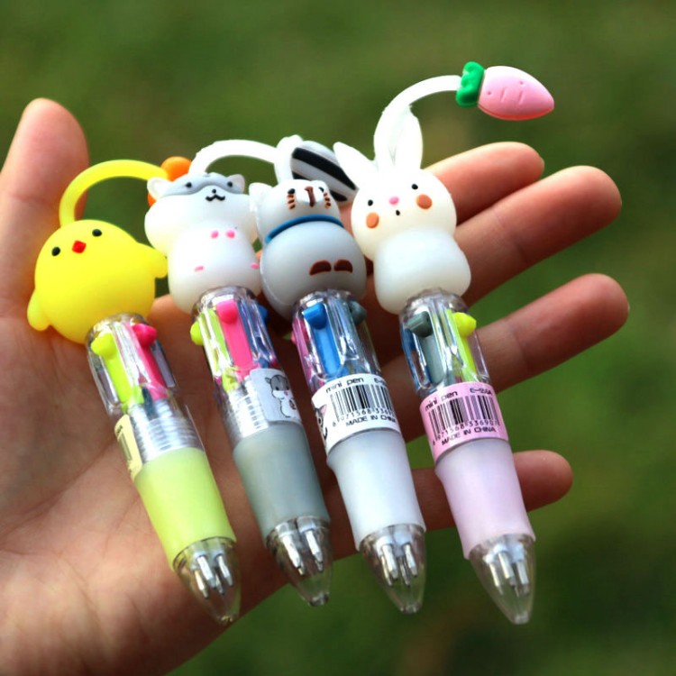 Cute Cartoon Mini 4-Color Retractable Ballpoint Pen