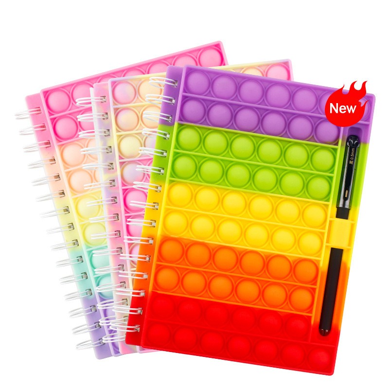 Cute Pop it Silicone Notebook for Children