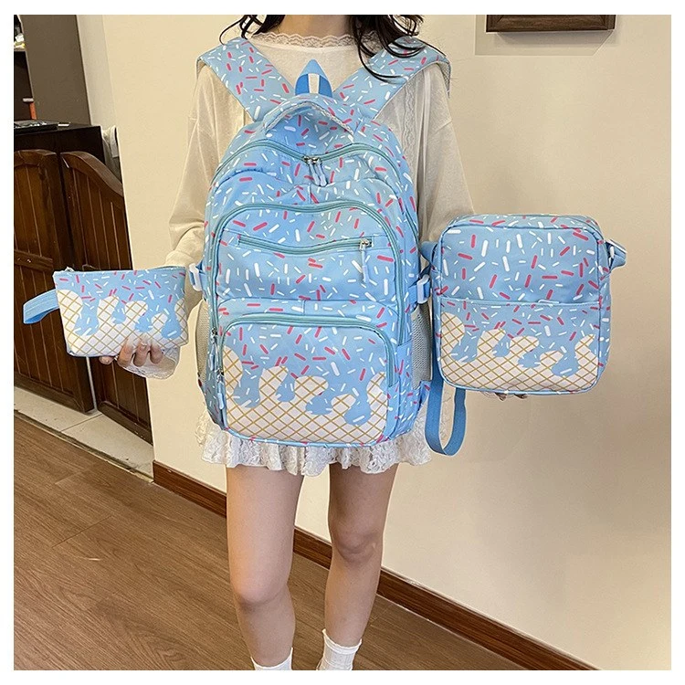 3 Piece Donut Themed Backpack Set