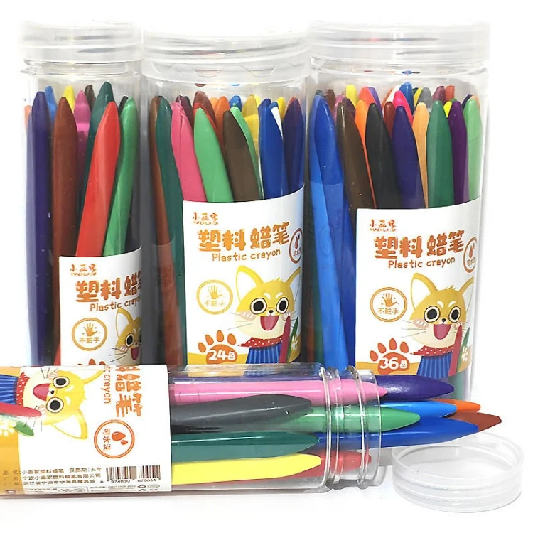 Triangular Plastic Crayons For Kids
