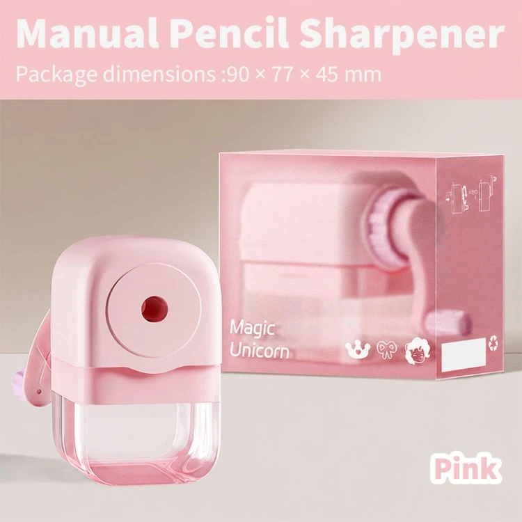 Cute Mini Plastic Hand Crank Pencil Sharpener